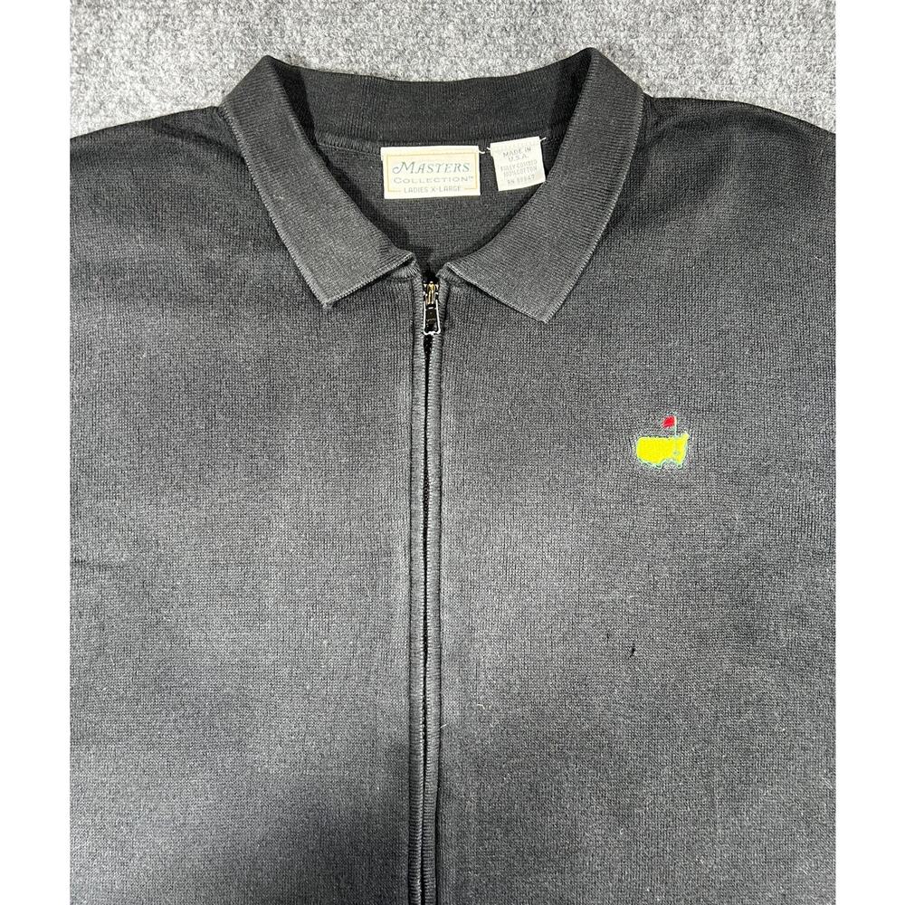 Vintage Masters Augusta National Full Zip Sweater Womens XL Black